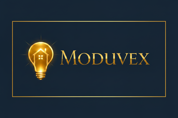 Moduvex logo gold border